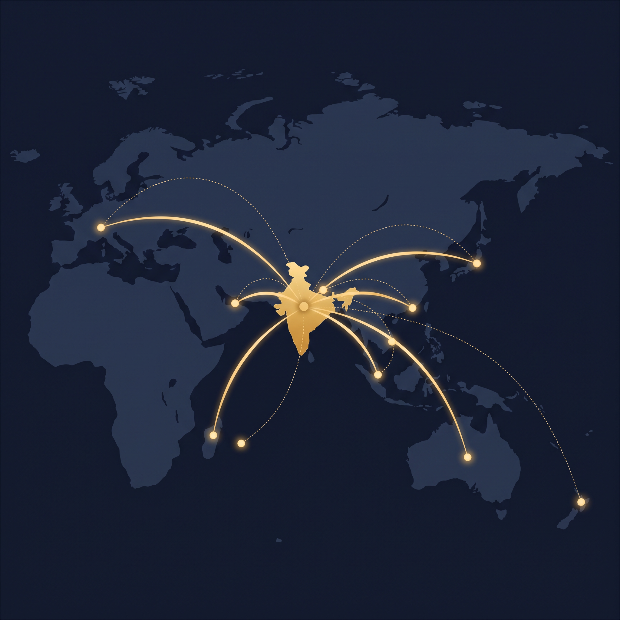 Map graphic India-centred network square · replace on upload
